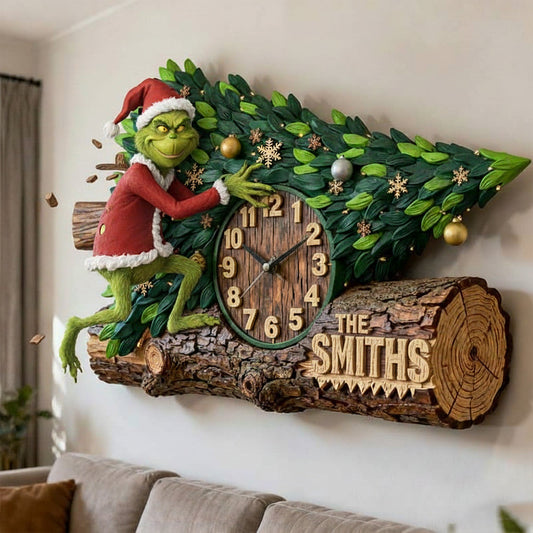 Stole the Tree and the Time - Personalized Stole Christmas LED Light Wall Clock