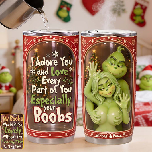 Naughty Green Creature Christmas - Personalized Stole Christmas Tumbler