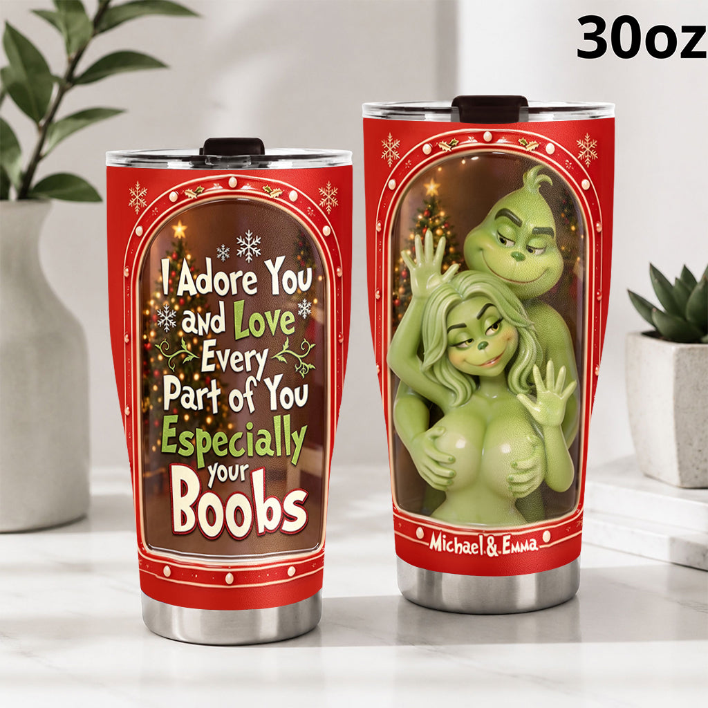 Naughty Green Creature Christmas - Personalized Stole Christmas Tumbler