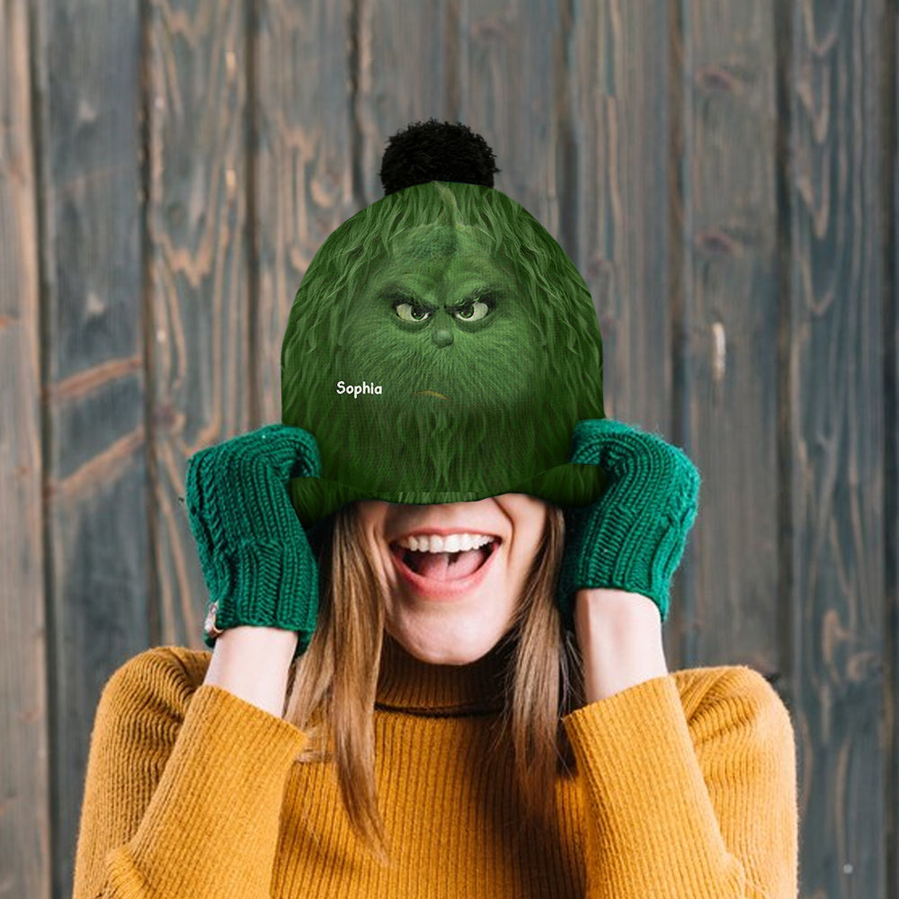 I Hate People - Grinchmas - Personalized Stole Christmas Beanie Hat
