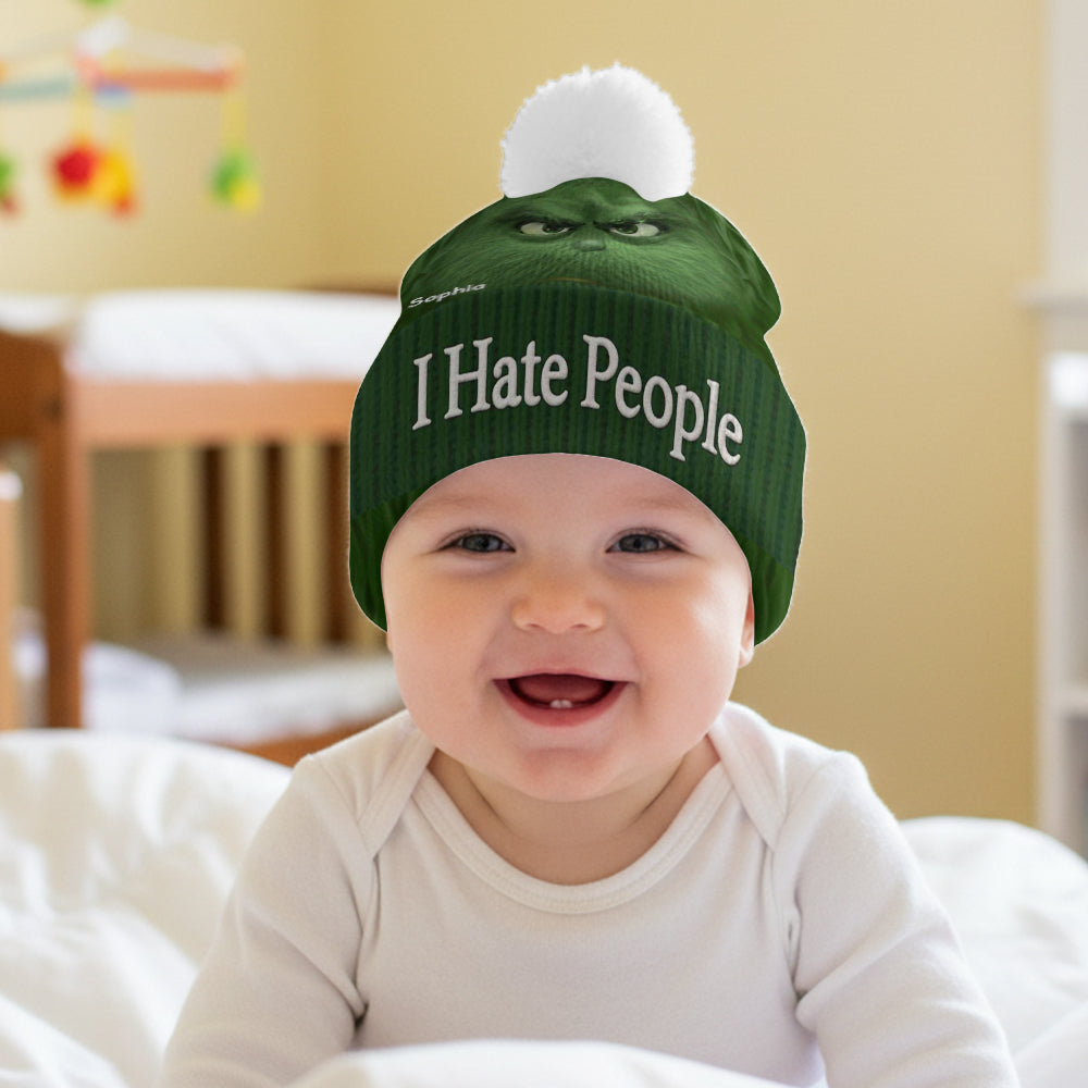I Hate People - Grinchmas - Personalized Stole Christmas Beanie Hat
