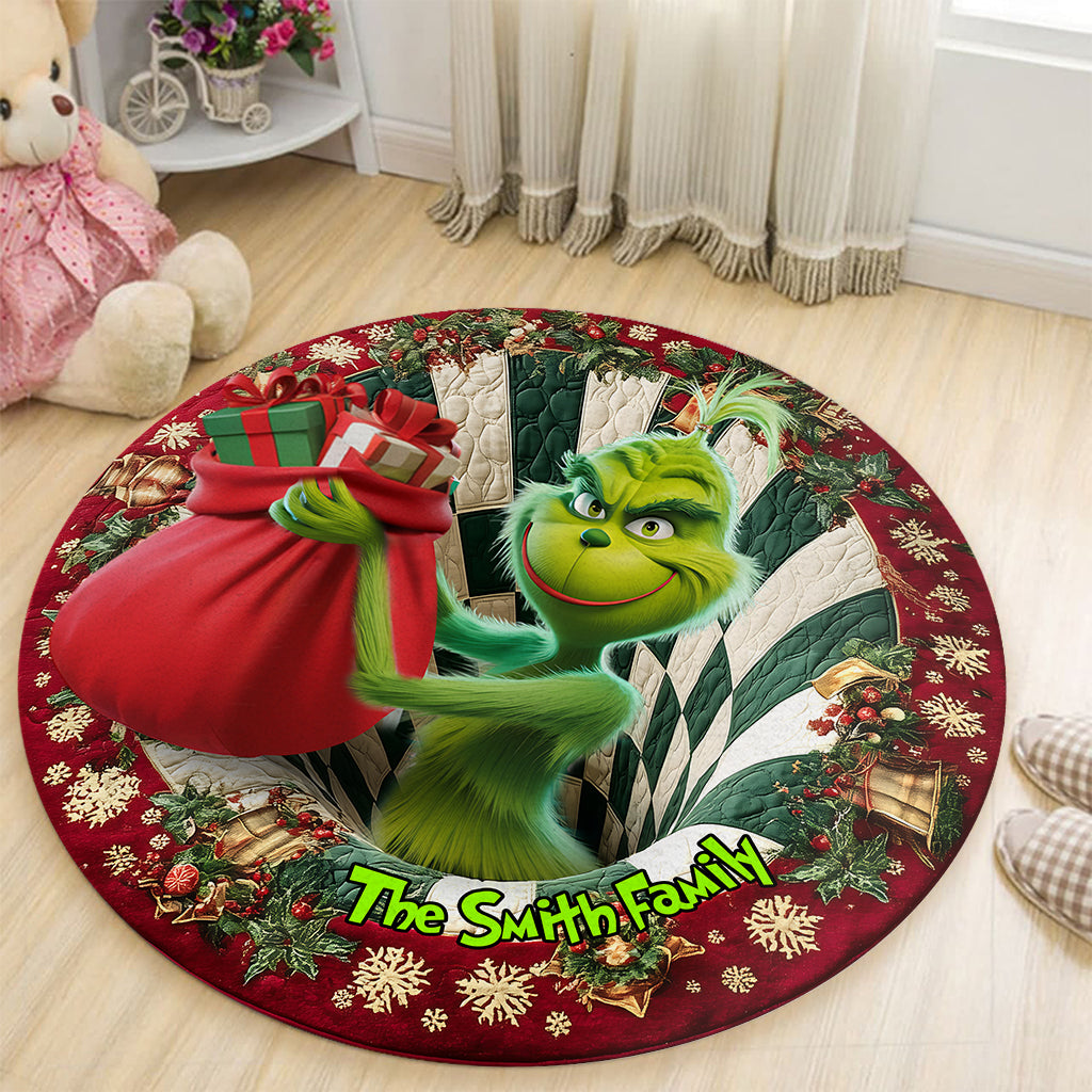 Stealing Christmas - Personalized Stole Christmas Round Rug