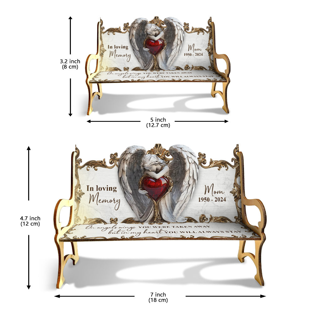 On Angels Wings - Personalized Memorial Wooden Bench