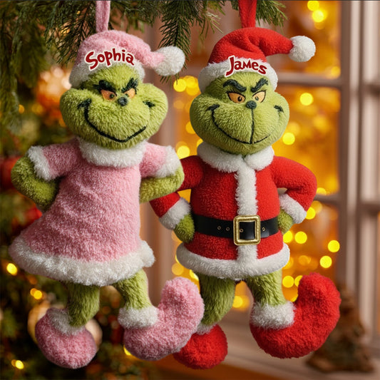 Merry Grinchmas - Personalized Stole Christmas Shaped Christmas Stocking