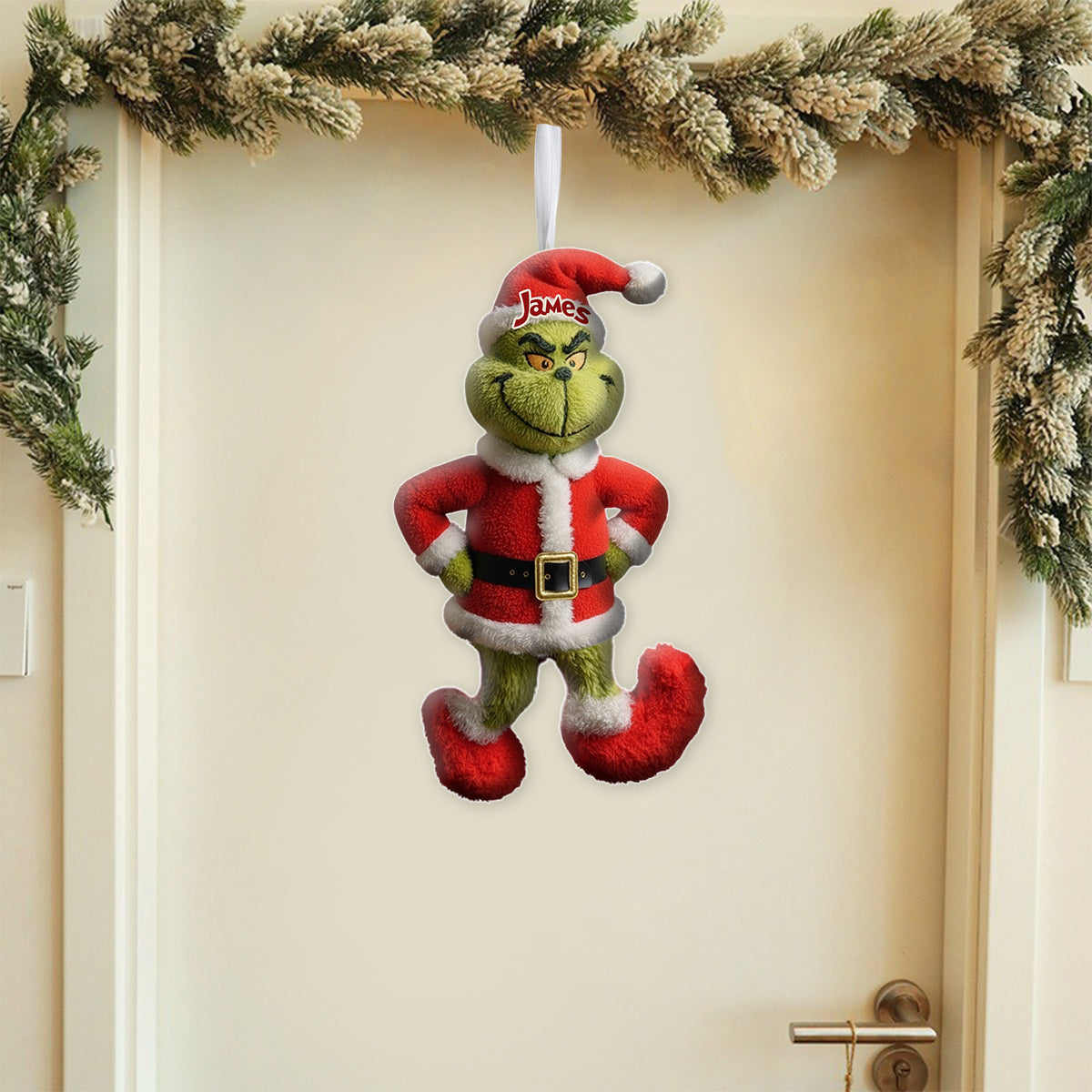 Merry Grinchmas - Personalized Stole Christmas Shaped Christmas Stocking