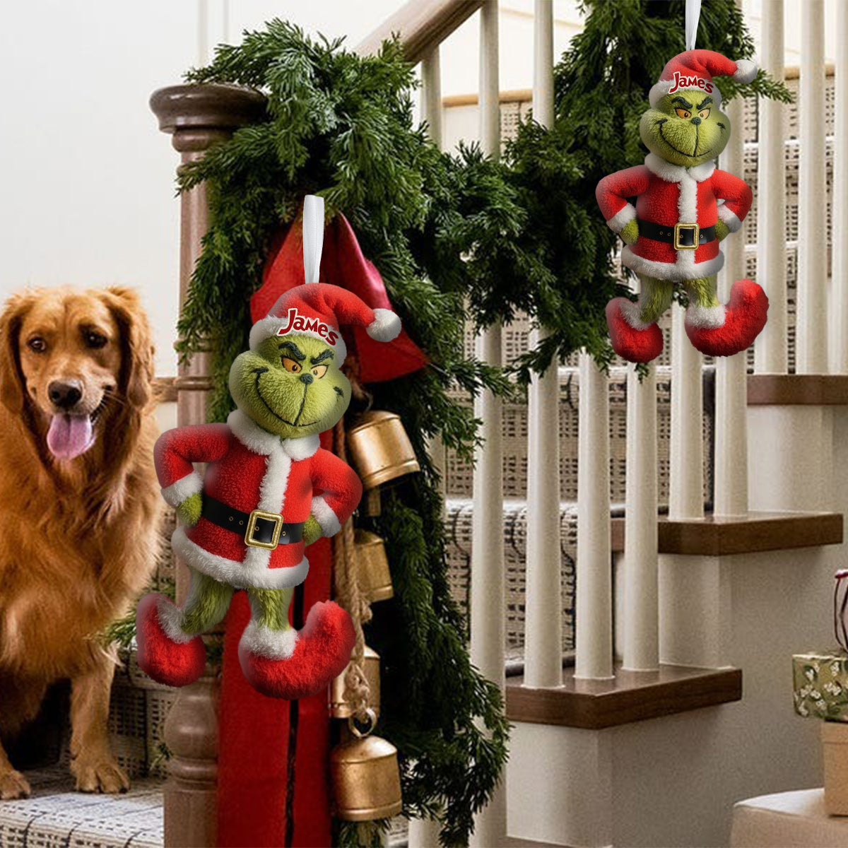 Merry Grinchmas - Personalized Stole Christmas Shaped Christmas Stocking