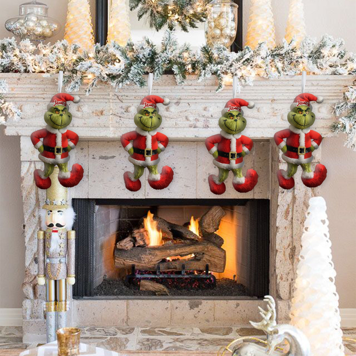 Merry Grinchmas - Personalized Stole Christmas Shaped Christmas Stocking