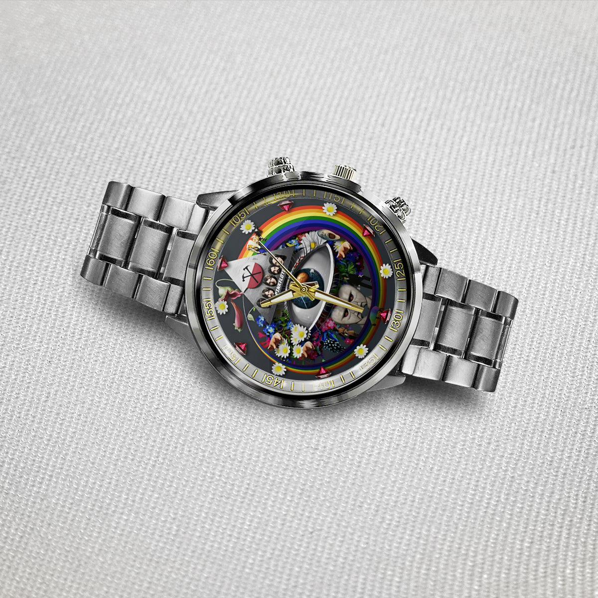 Pink Fl Rock Band - 60e anniversaire - Montre à aiguilles The Prism personnalisée
