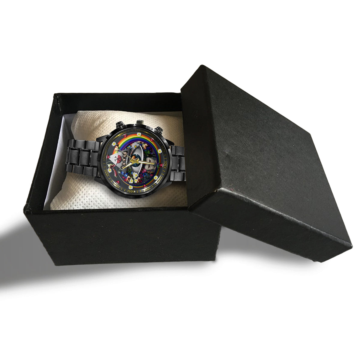 Pink Fl Rock Band - 60e anniversaire - Montre à aiguilles The Prism personnalisée