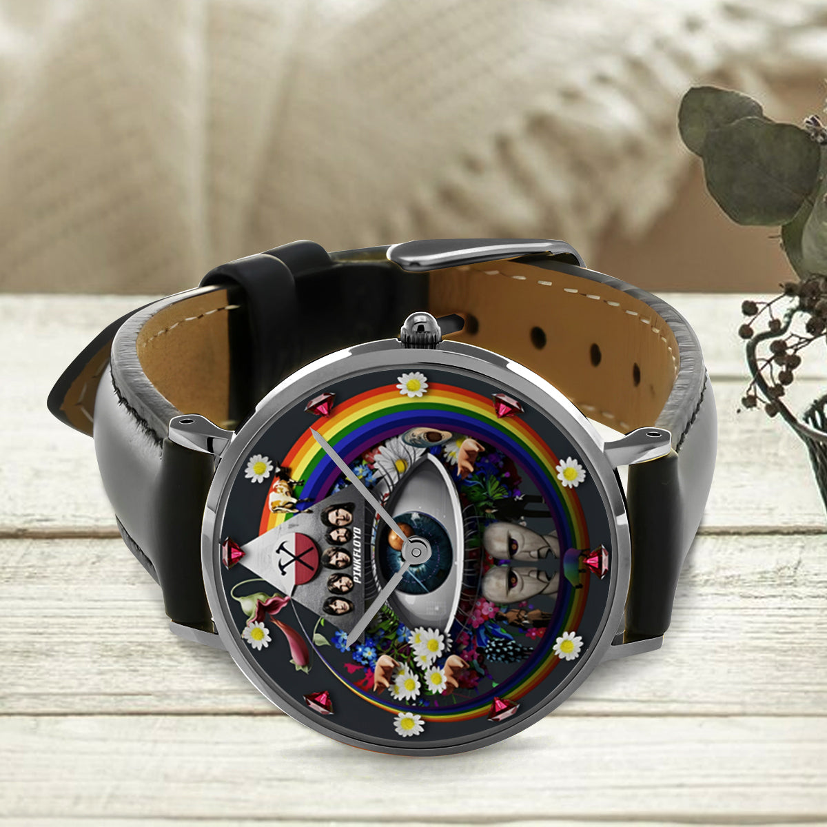 Pink Fl Rock Band - 60e anniversaire - Montre à aiguilles The Prism personnalisée