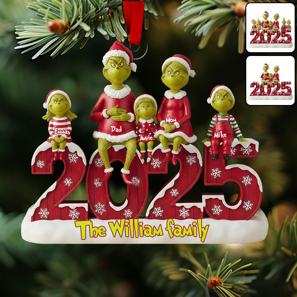 Happy Family - Personalized Stole Christmas Custom Shaped Ornament