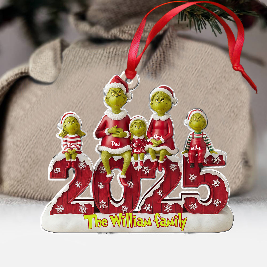 Happy Family - Personalized Stole Christmas Custom Shaped Ornament