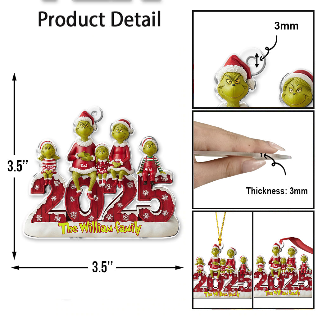 Happy Family - Personalized Stole Christmas Custom Shaped Ornament