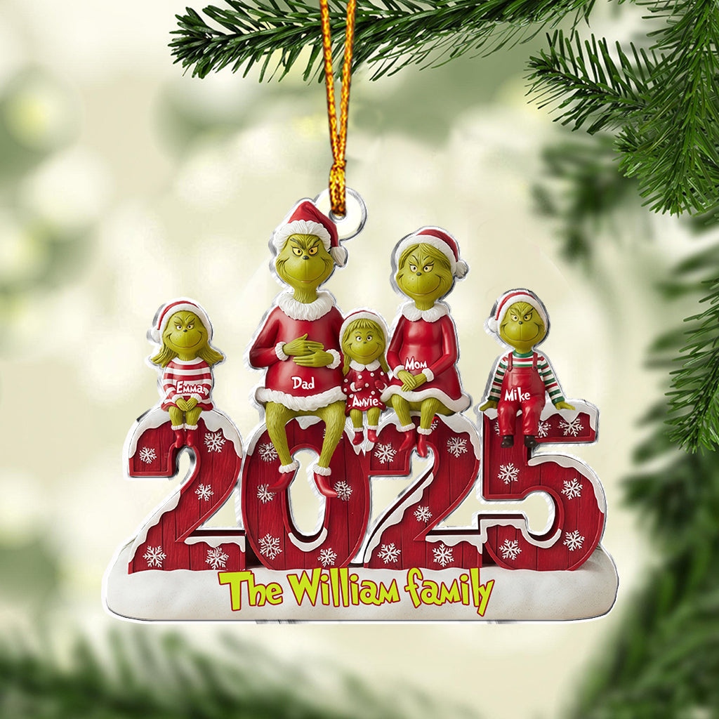 Happy Family - Personalized Stole Christmas Custom Shaped Ornament