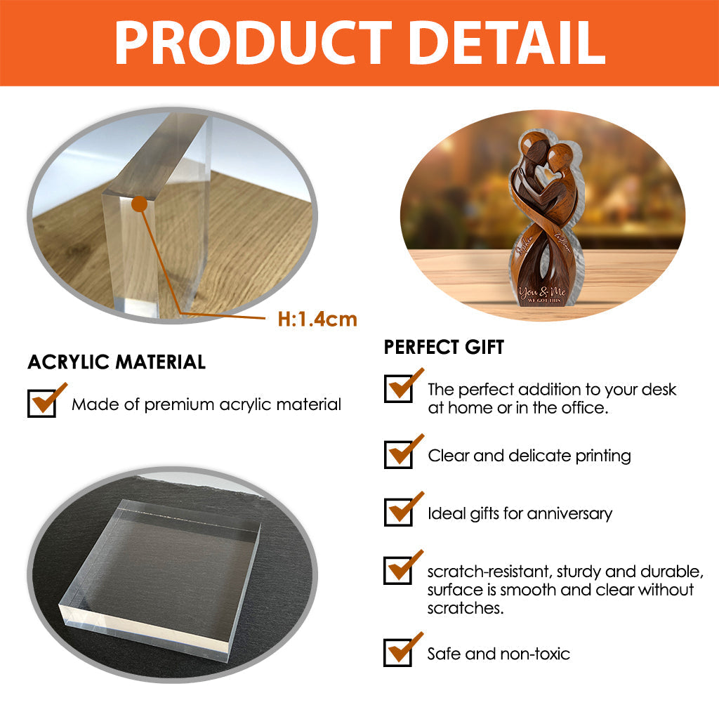 Toi et moi, on gère - Plaque acrylique personnalisée pour couple