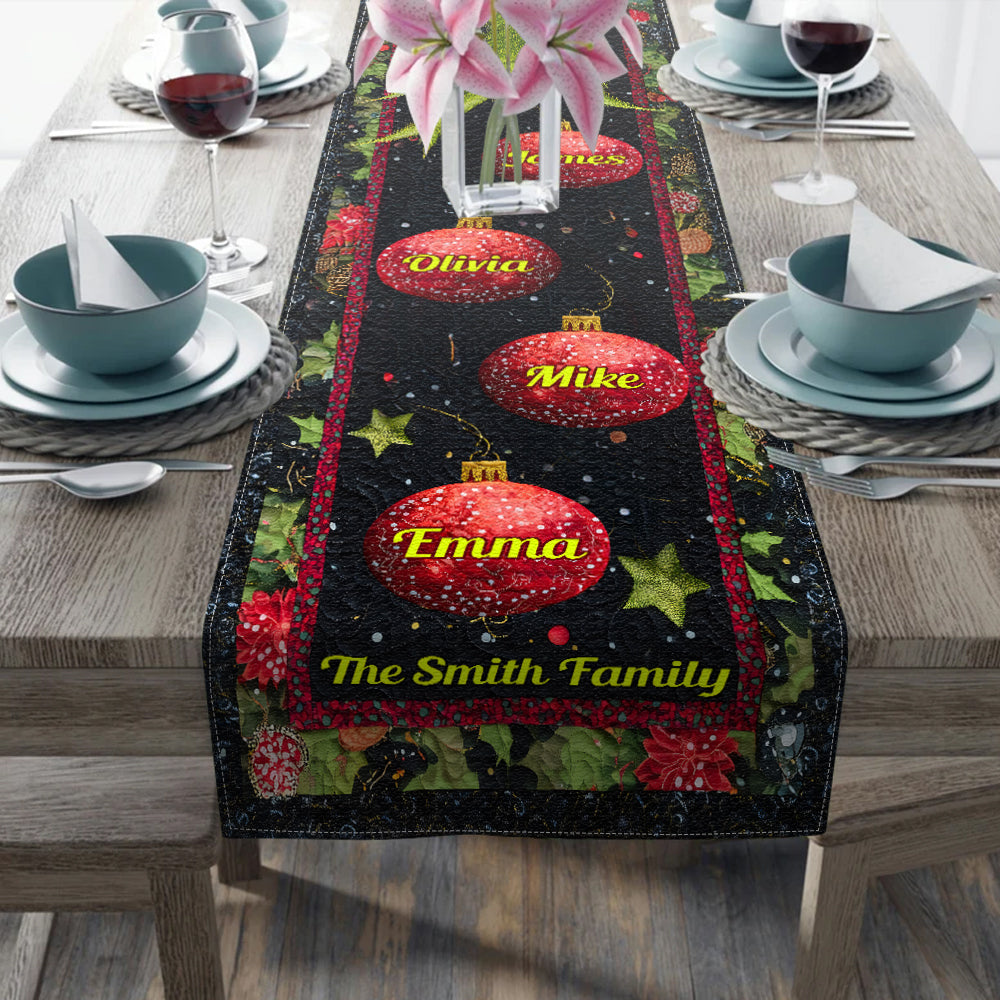 Happy Family - Personalized Stole Christmas Table Runner