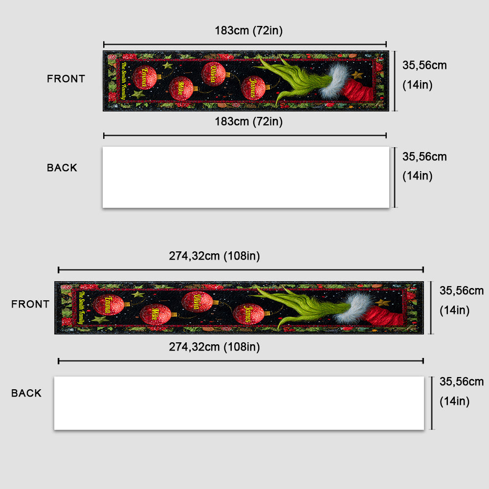 Happy Family - Personalized Stole Christmas Table Runner