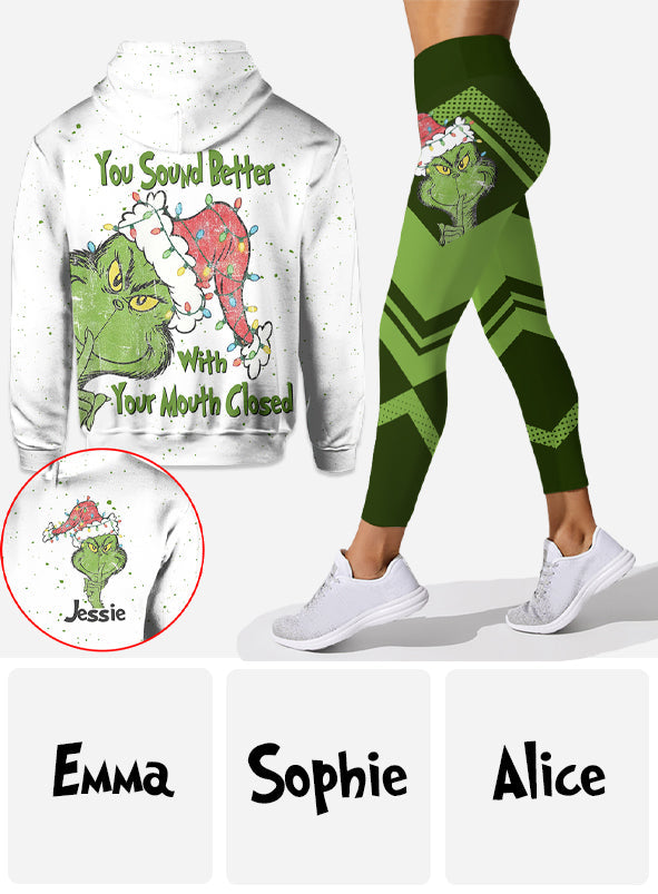 Joyeux Noël ! - Sweat à capuche et legging personnalisés avec étole de Noël