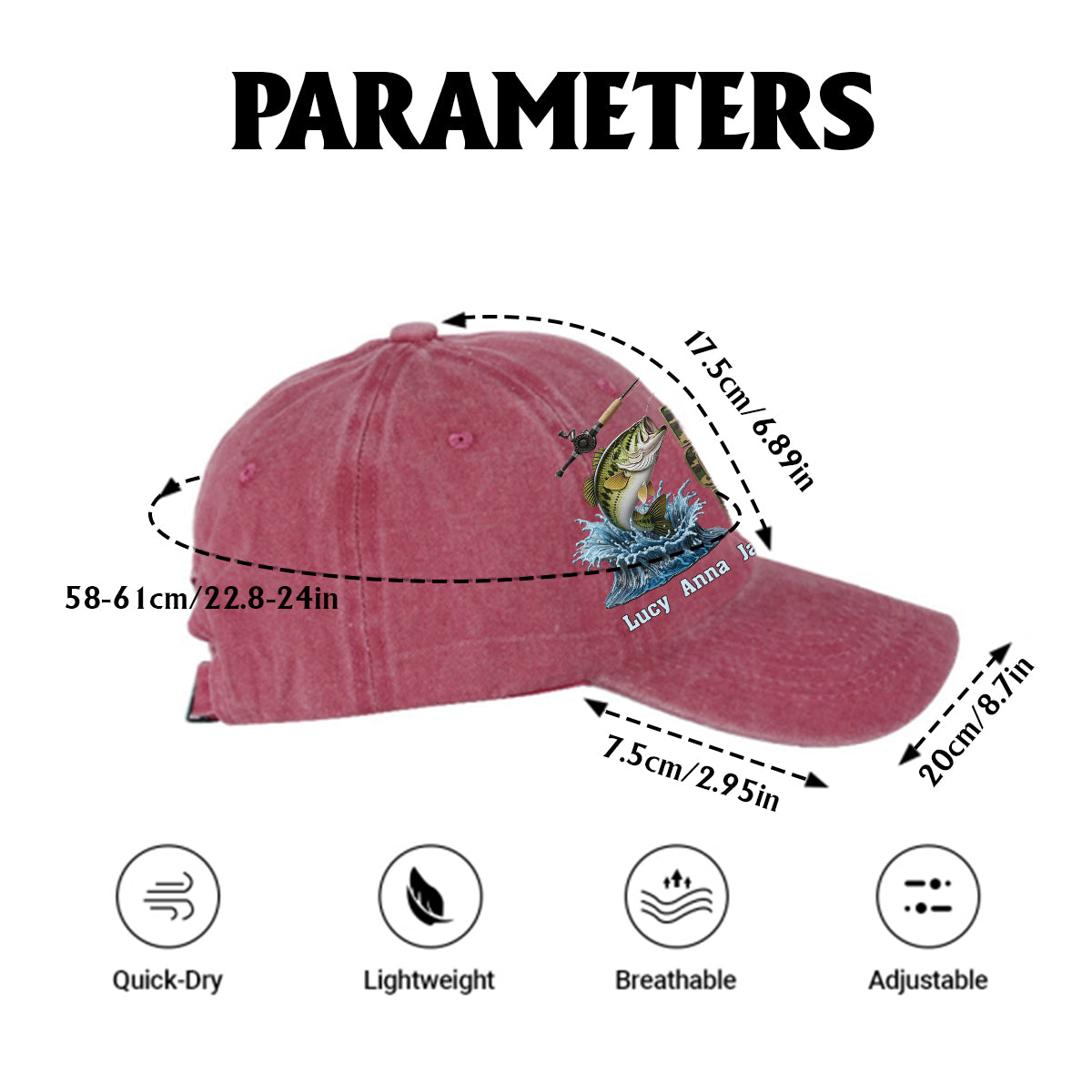 Papa cool - Casquette en jean délavé personnalisée pour la pêche