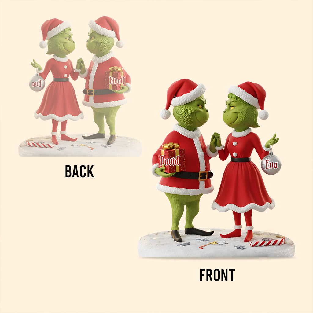 Couple Gift Merry Grinchmas - Personalized Stole Christmas Custom Shaped Acrylic Plaque