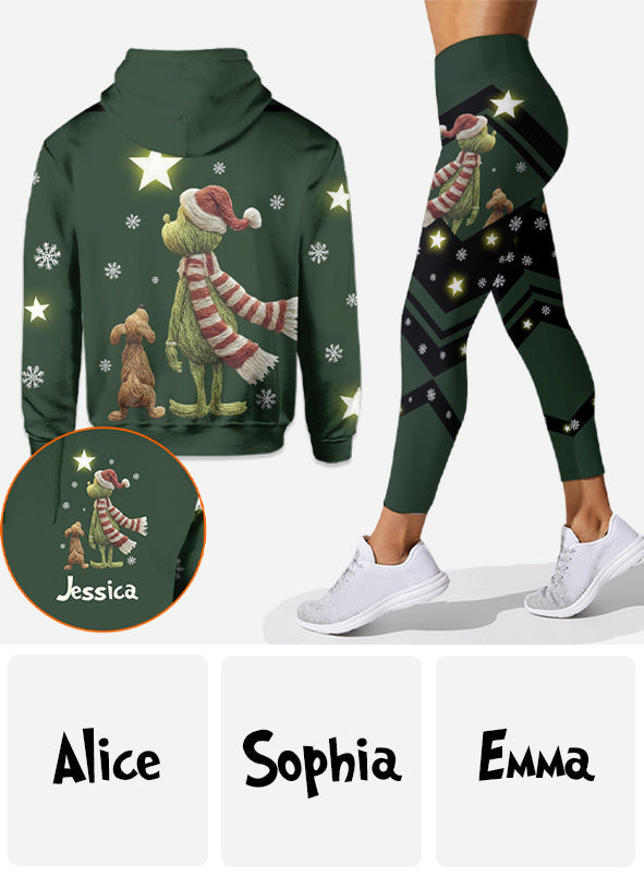 Joyeux Noël ! - Sweat à capuche et legging personnalisés avec étole de Noël