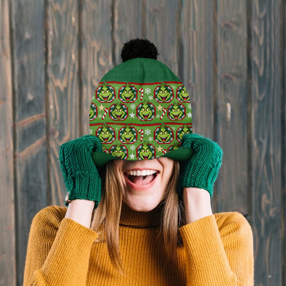 Joyeux Grinchmass - Bonnet de Noël personnalisé avec étole