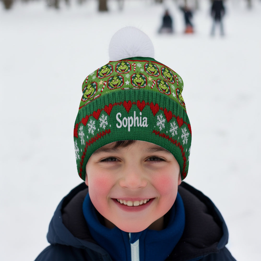 Joyeux Grinchmass - Bonnet de Noël personnalisé avec étole
