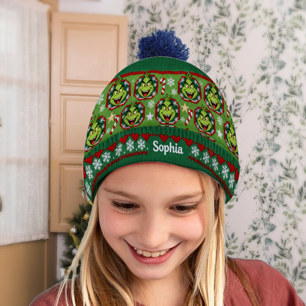 Joyeux Grinchmass - Bonnet de Noël personnalisé avec étole