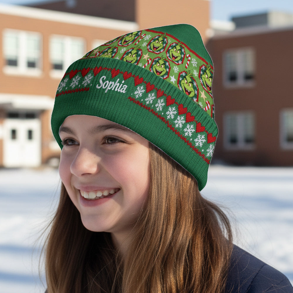Joyeux Grinchmass - Bonnet de Noël personnalisé avec étole