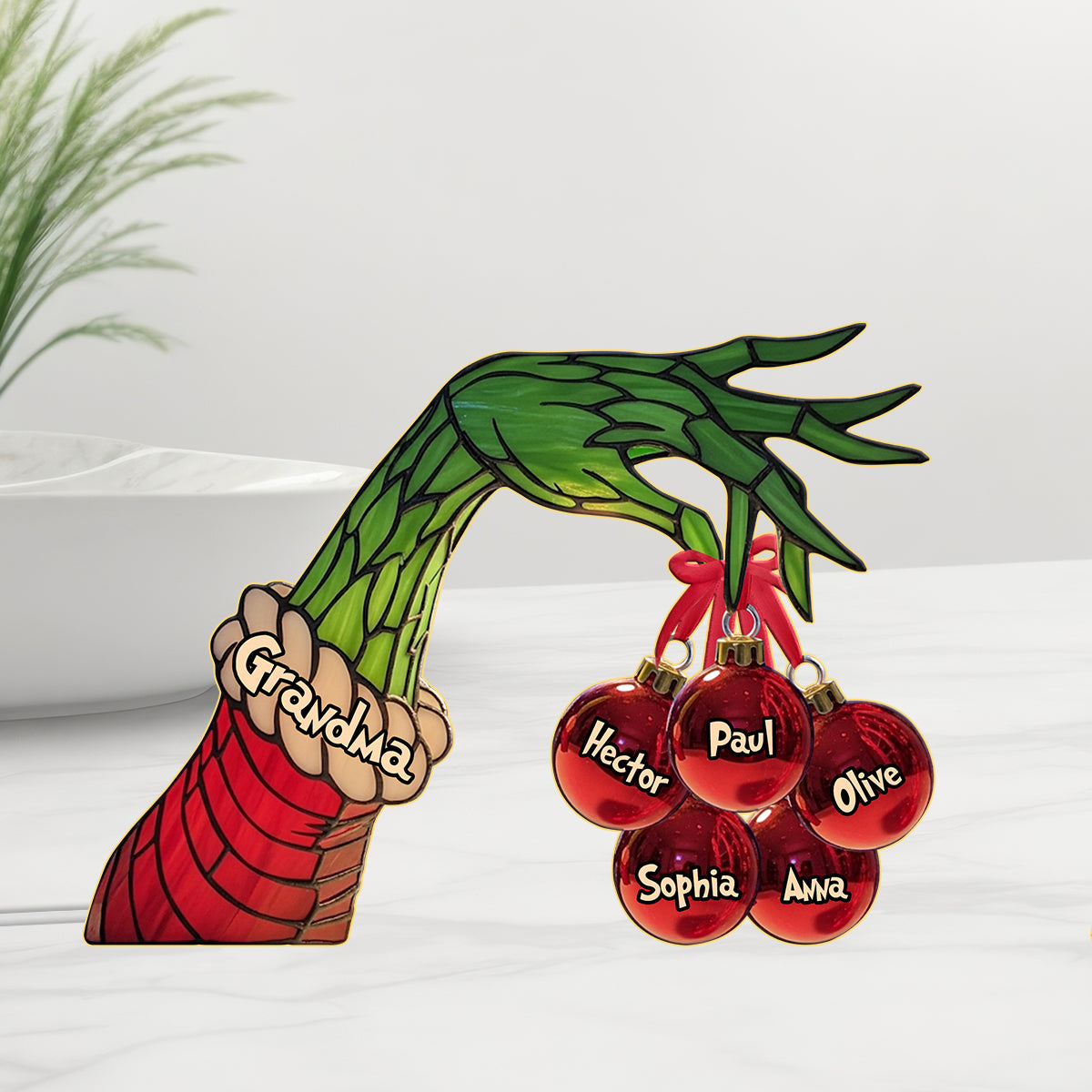 Joyeux Noël - Veilleuse LED personnalisée en acrylique avec étole de Noël