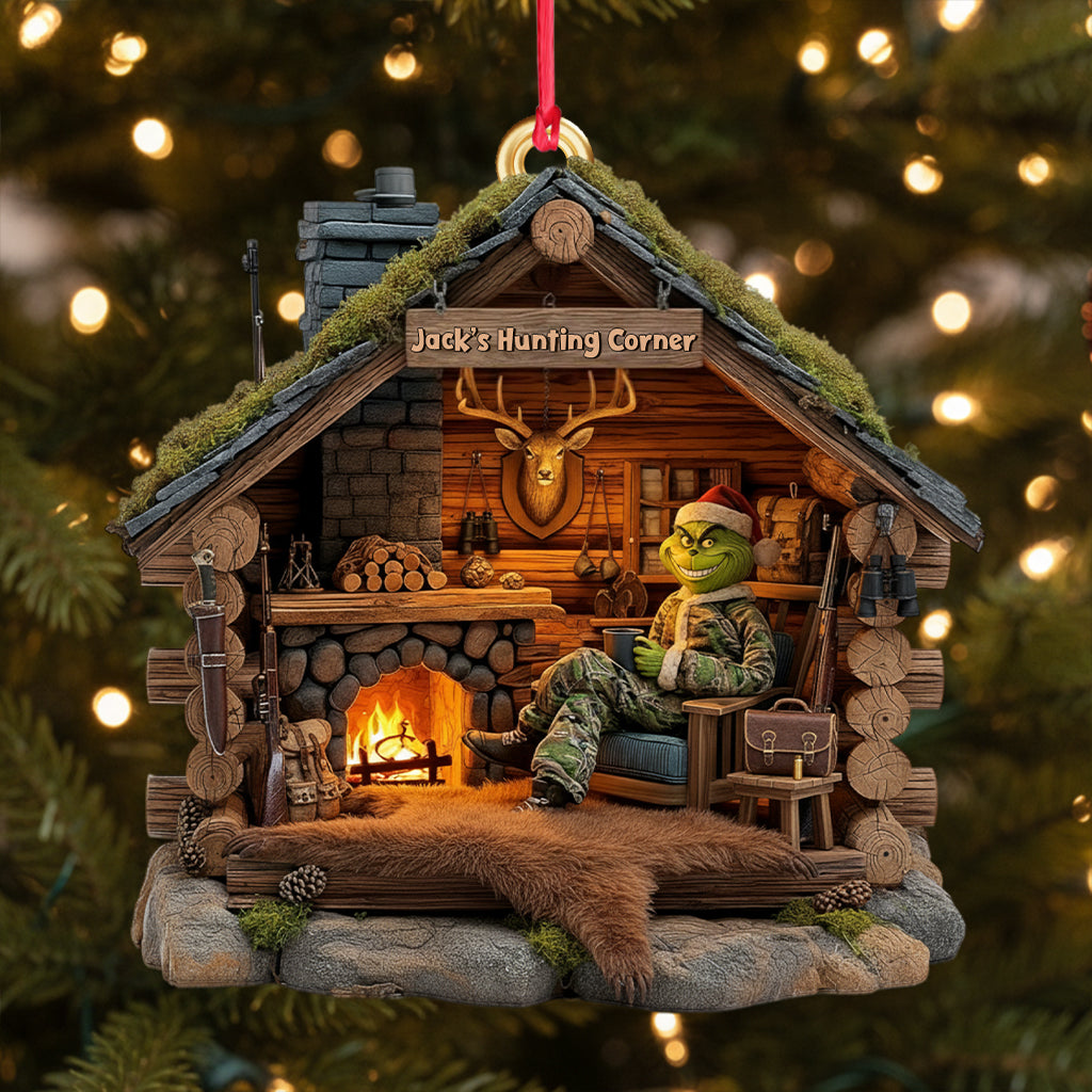 Grumpy Hunter's Cabin - Personalized Hunting Ornament