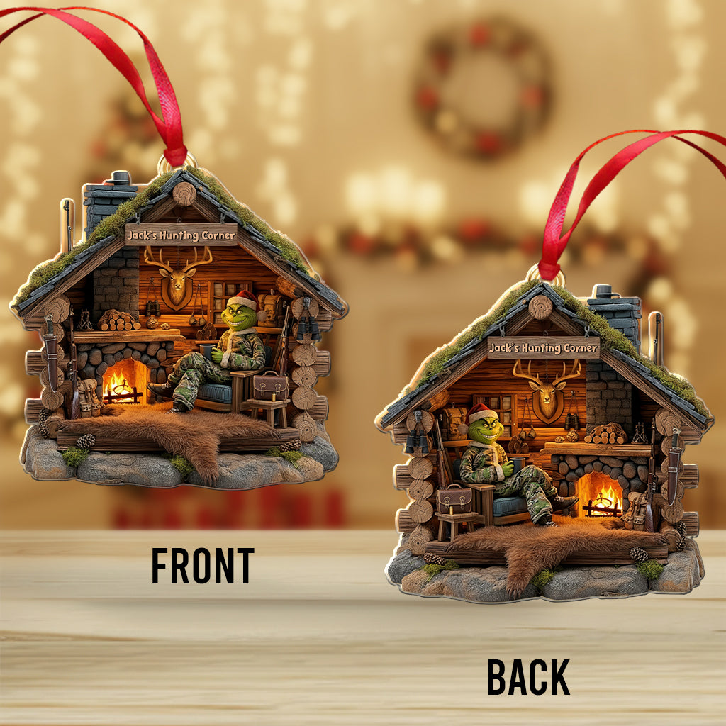 Grumpy Hunter's Cabin - Personalized Hunting Ornament