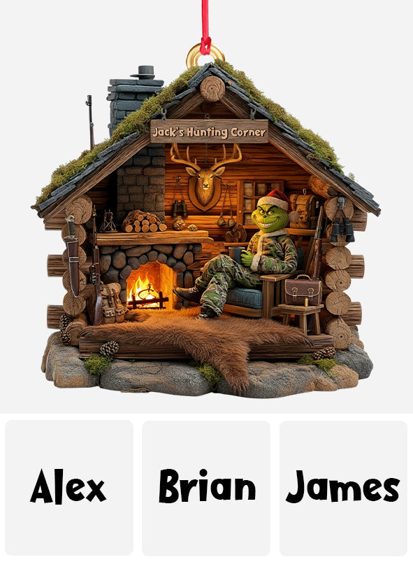 Grumpy Hunter's Cabin - Personalized Hunting Ornament