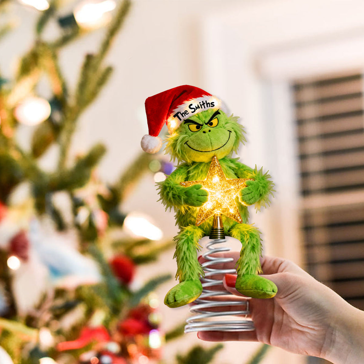Merry Grinchmas - Personalized Stole Christmas LED Light Tree Topper