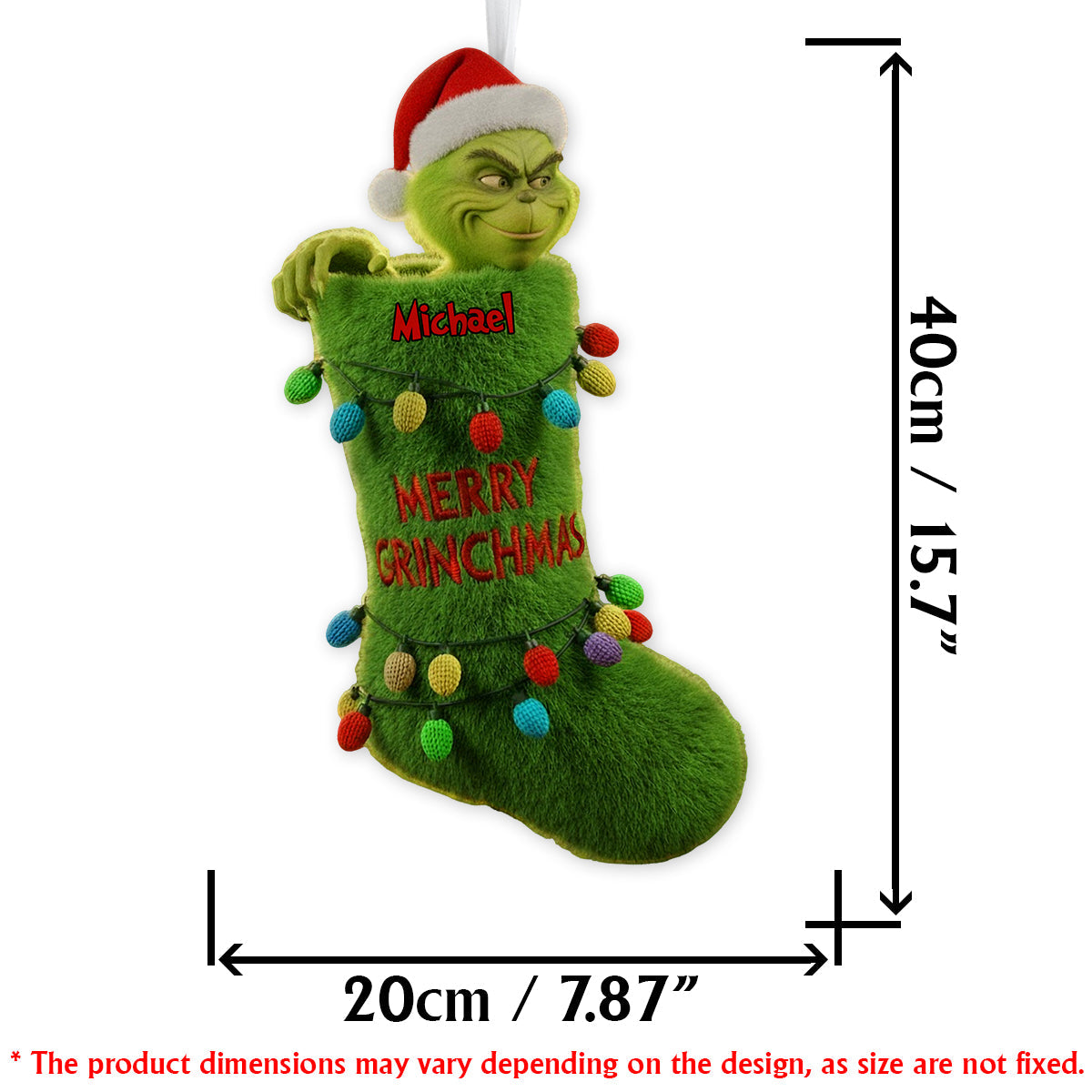Joyeux Grinchmas - Chaussette de Noël personnalisée en forme d'étole