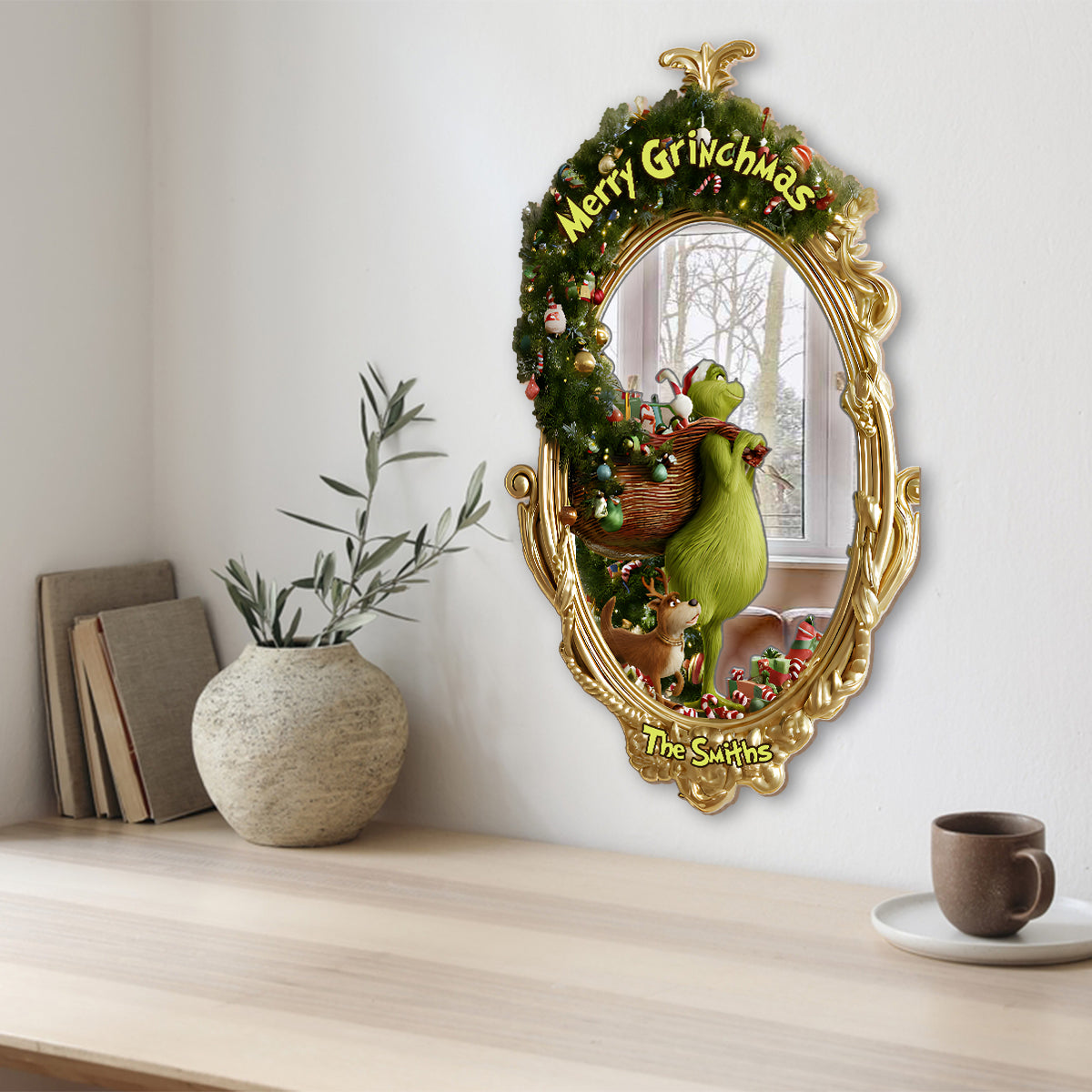 Merry Christmas - Personalized Stole Christmas Wall Hanging Mirror
