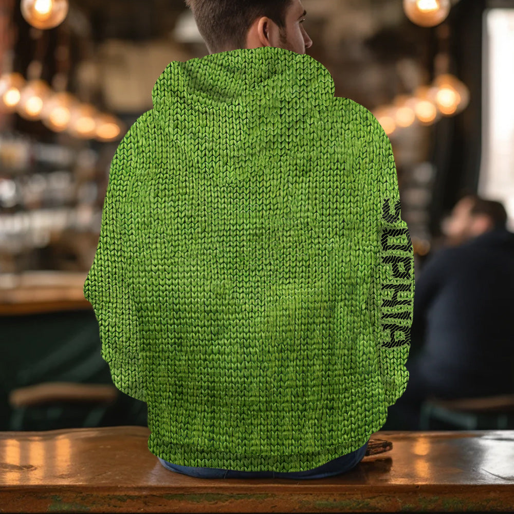 Joyeux Grinchmas - Étole de Noël personnalisée à capuche gaufrée