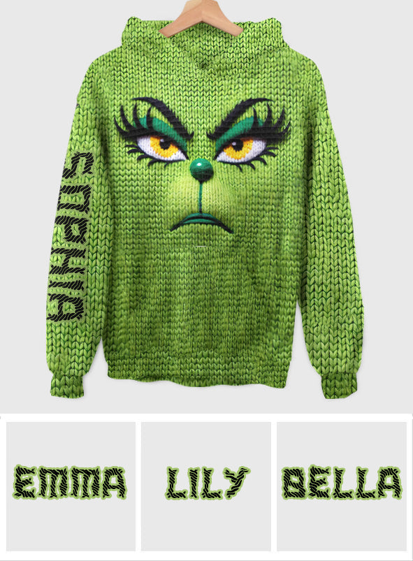 Joyeux Grinchmas - Étole de Noël personnalisée à capuche gaufrée