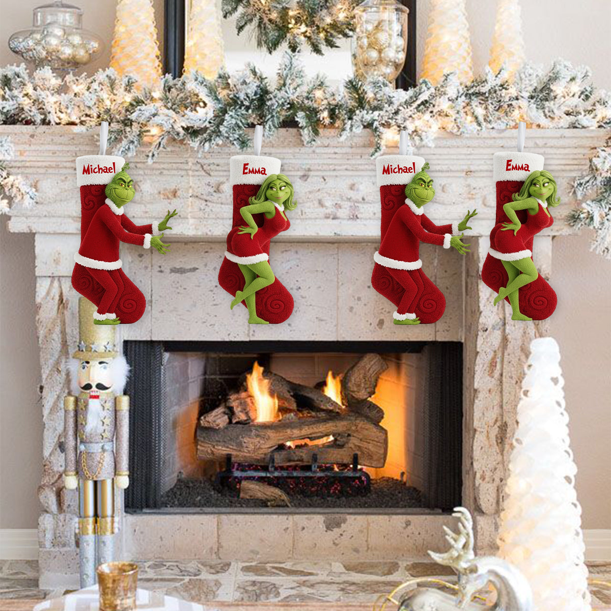 Fêtes ludiques - Chaussette de Noël personnalisée en forme de couple
