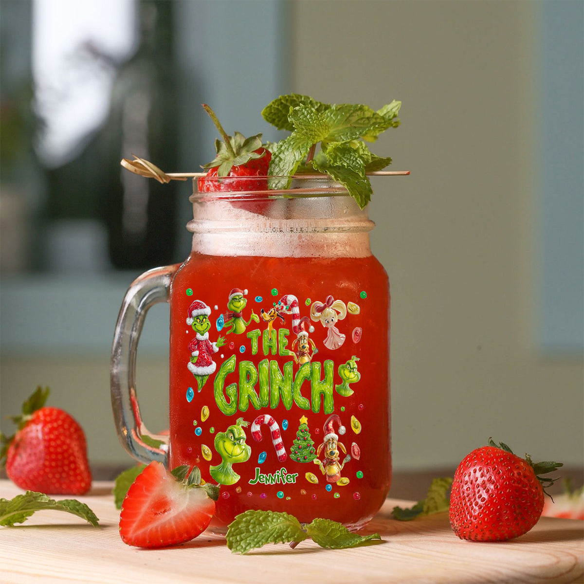 Joyeux Noël Vert - Étole de Noël personnalisée pour bocal Mason