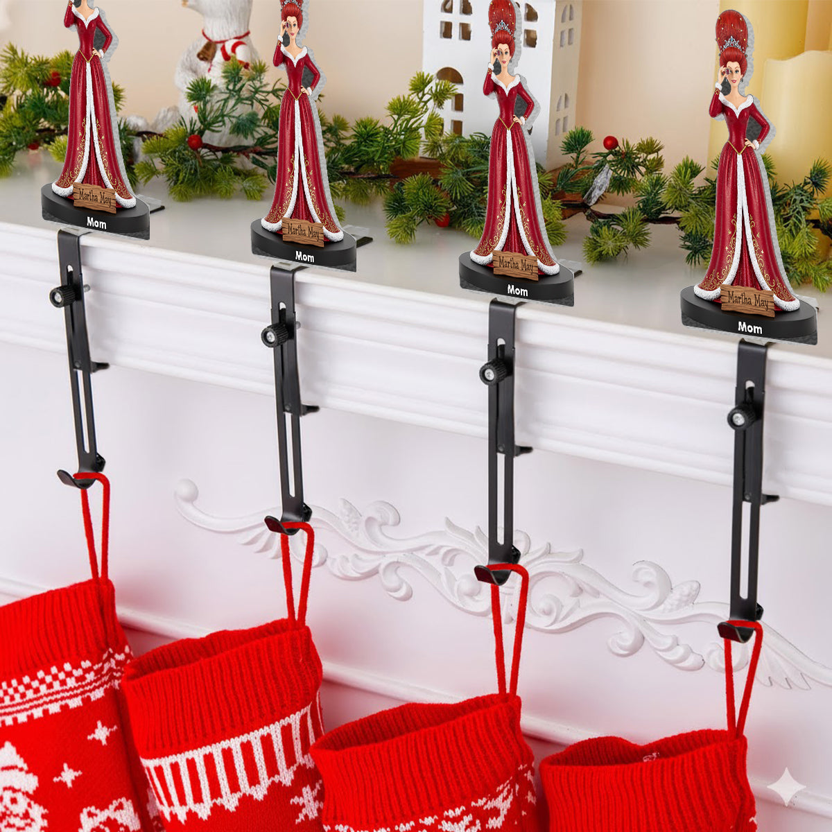 Stole Christmas - Personalized Stole Christmas Shaped Stocking Hanger