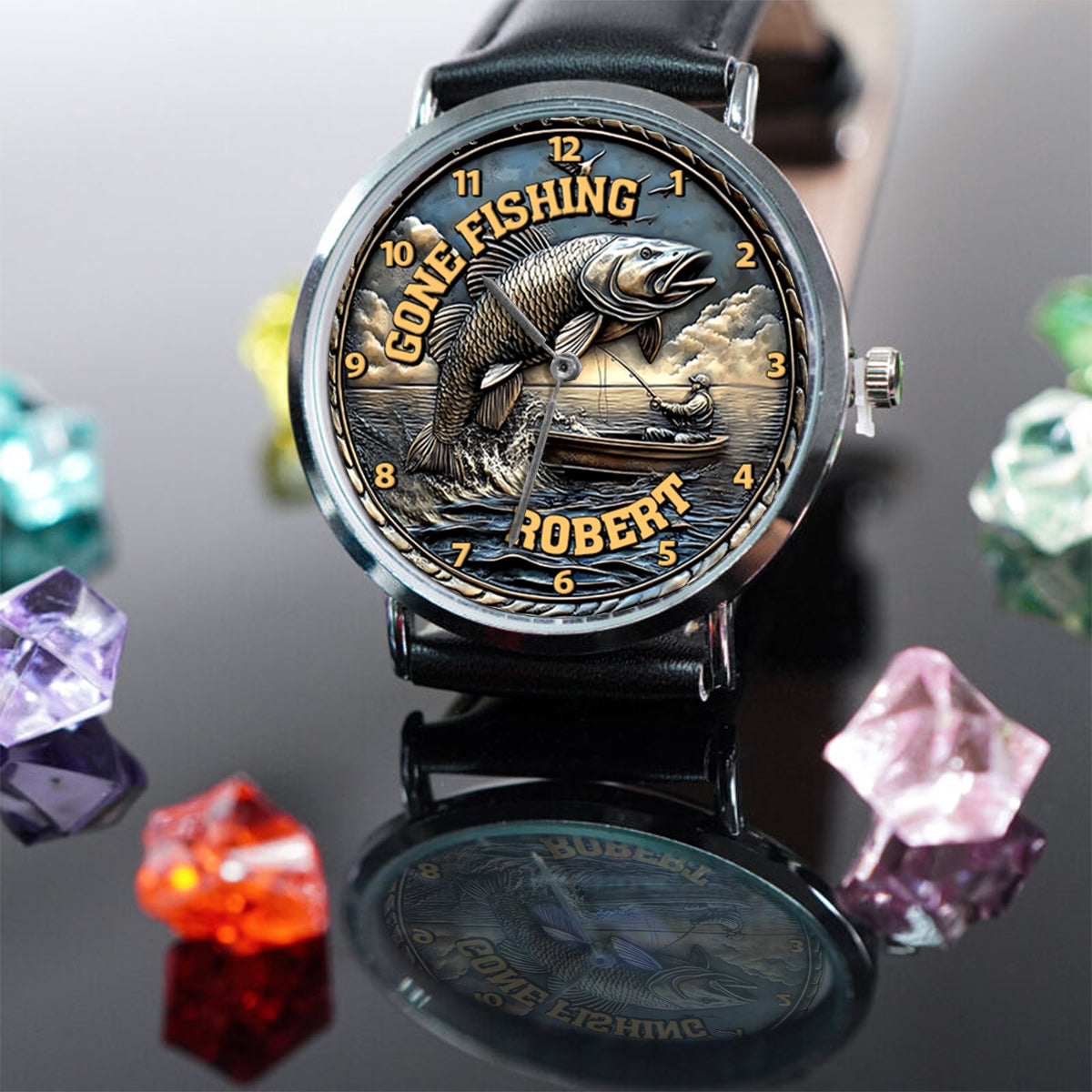 Partie de pêche - Montre-bracelet de pêche personnalisée