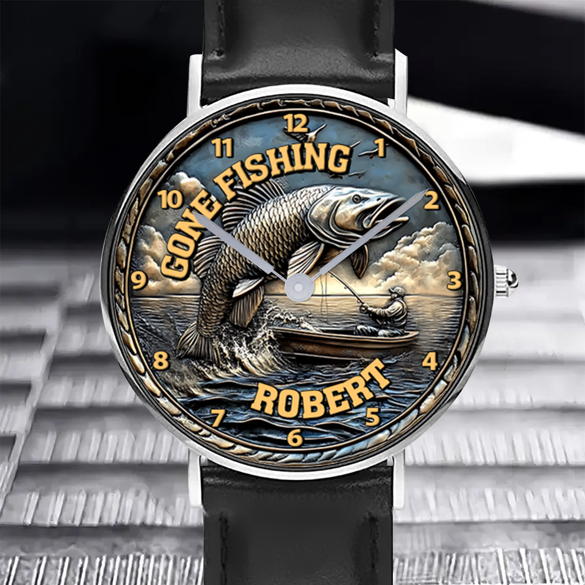 Partie de pêche - Montre-bracelet de pêche personnalisée