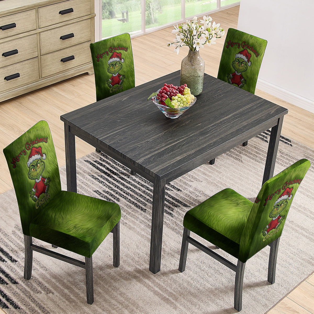 Mischievous Family - Personalized Stole Christmas Chair Cover Set