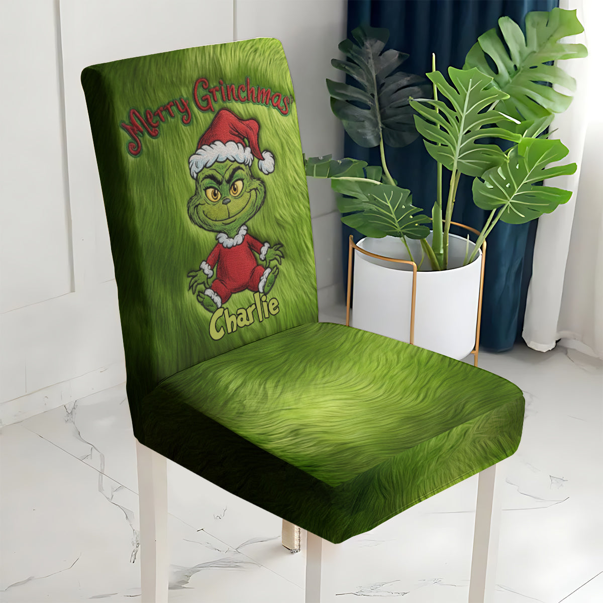 Mischievous Family - Personalized Stole Christmas Chair Cover Set