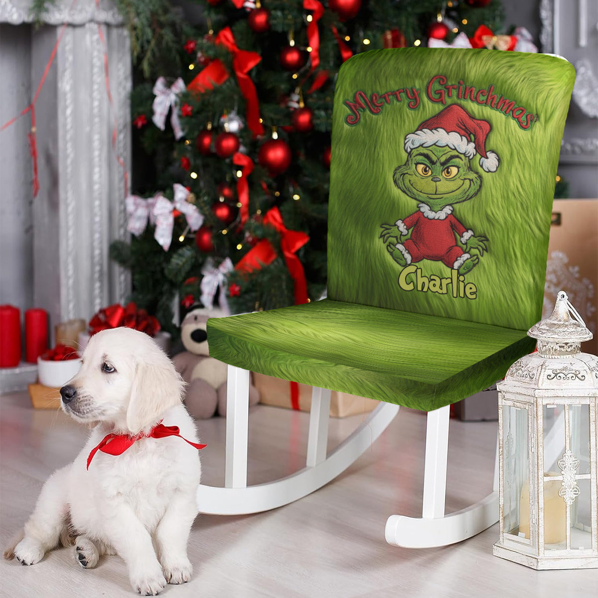 Mischievous Family - Personalized Stole Christmas Chair Cover Set
