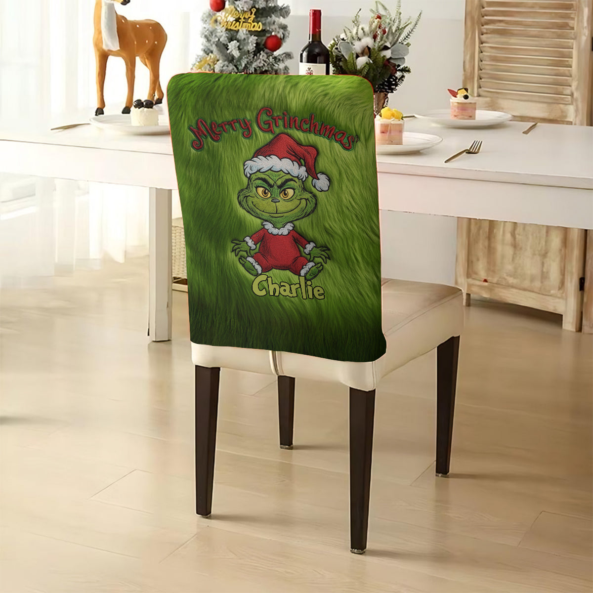 Mischievous Family - Personalized Stole Christmas Chair Cover Set
