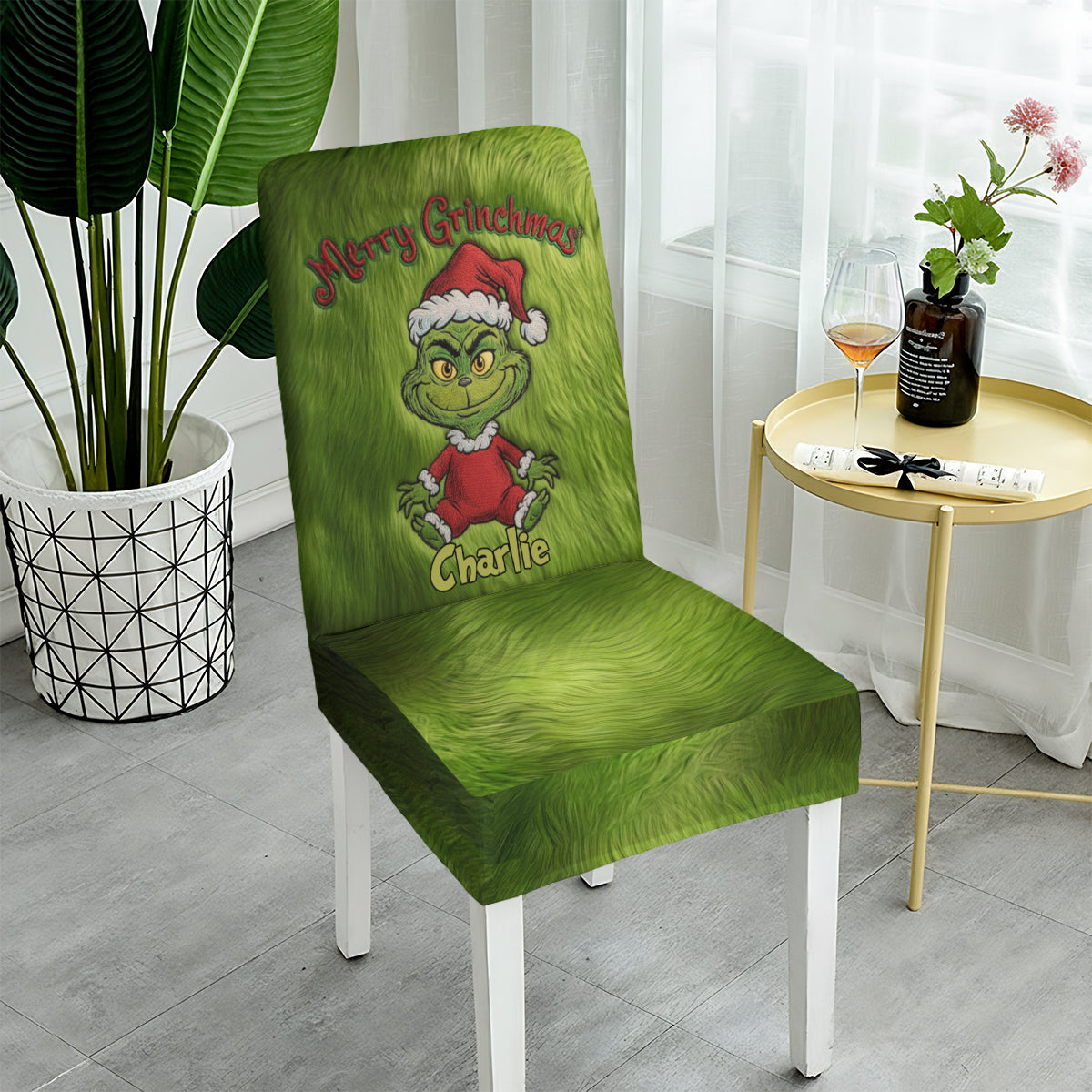 Mischievous Family - Personalized Stole Christmas Chair Cover Set