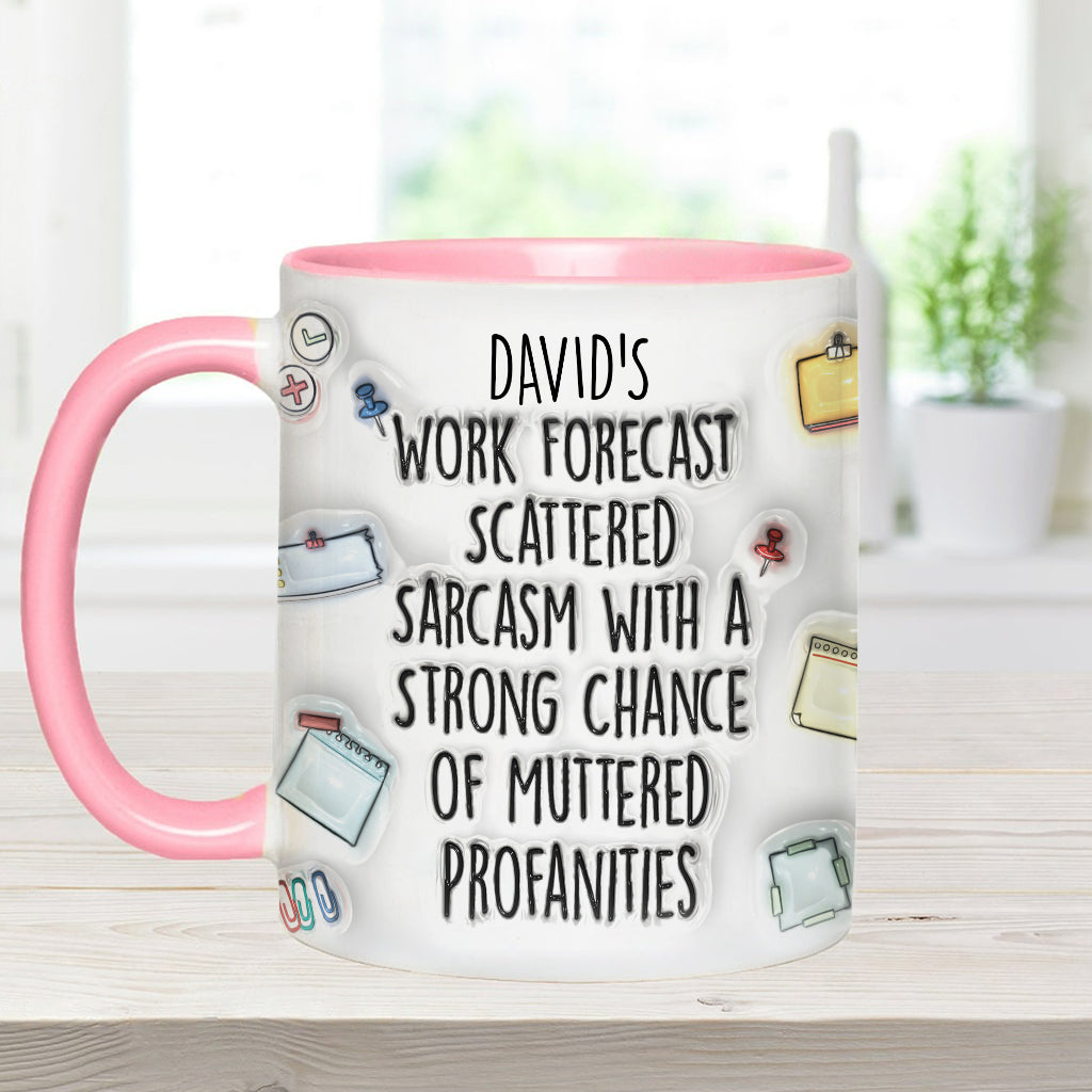Work Forecast - Personalized Stole Christmas Accent Mug