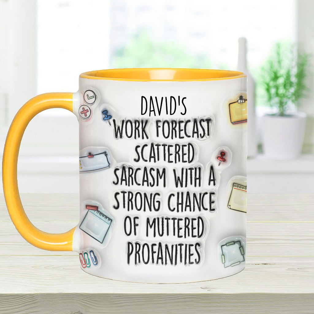 Work Forecast - Personalized Stole Christmas Accent Mug